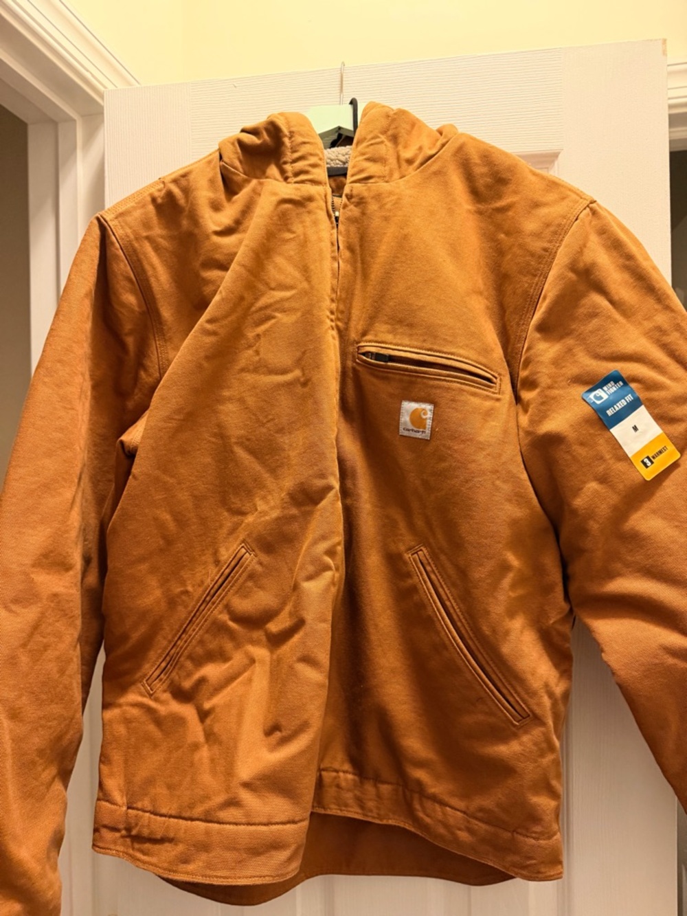 Carhartt Men’s Orange Hooded Work Jacket